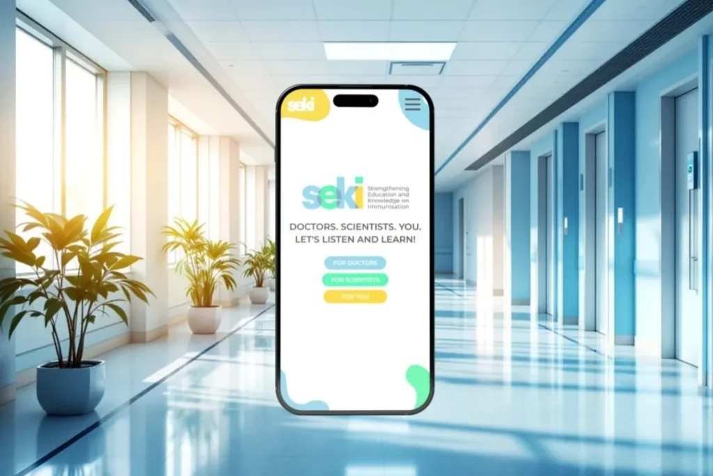Página web de la empresa SEKI presentada en un portátil